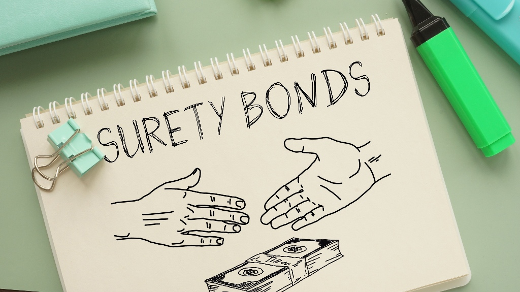 Surety bonds are shown using a text
